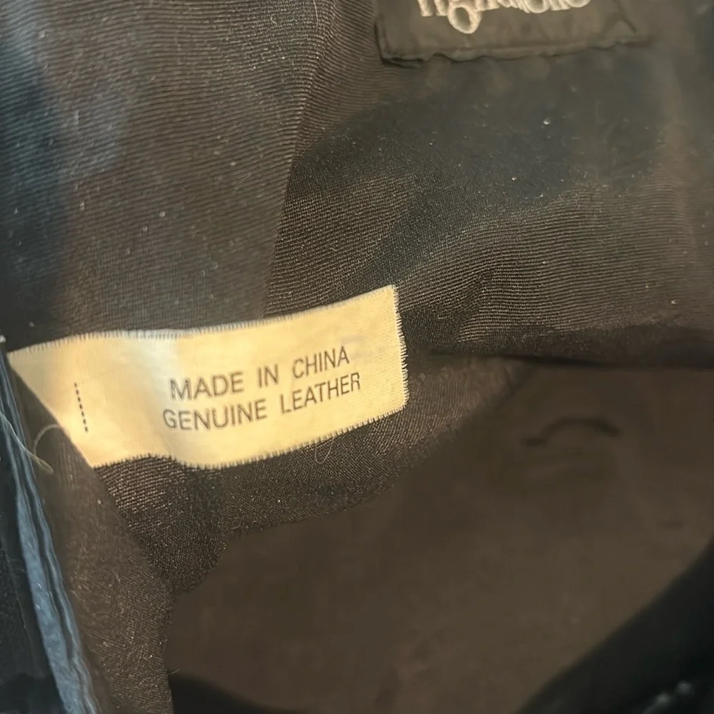 Tignanello backpack  mini backpack leather  black  2 exterior zipper pockets EUC